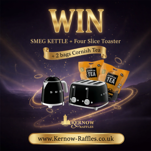 win Smeg Kettle and 4-Slice Toaster set + 2 bag of Cornish tea